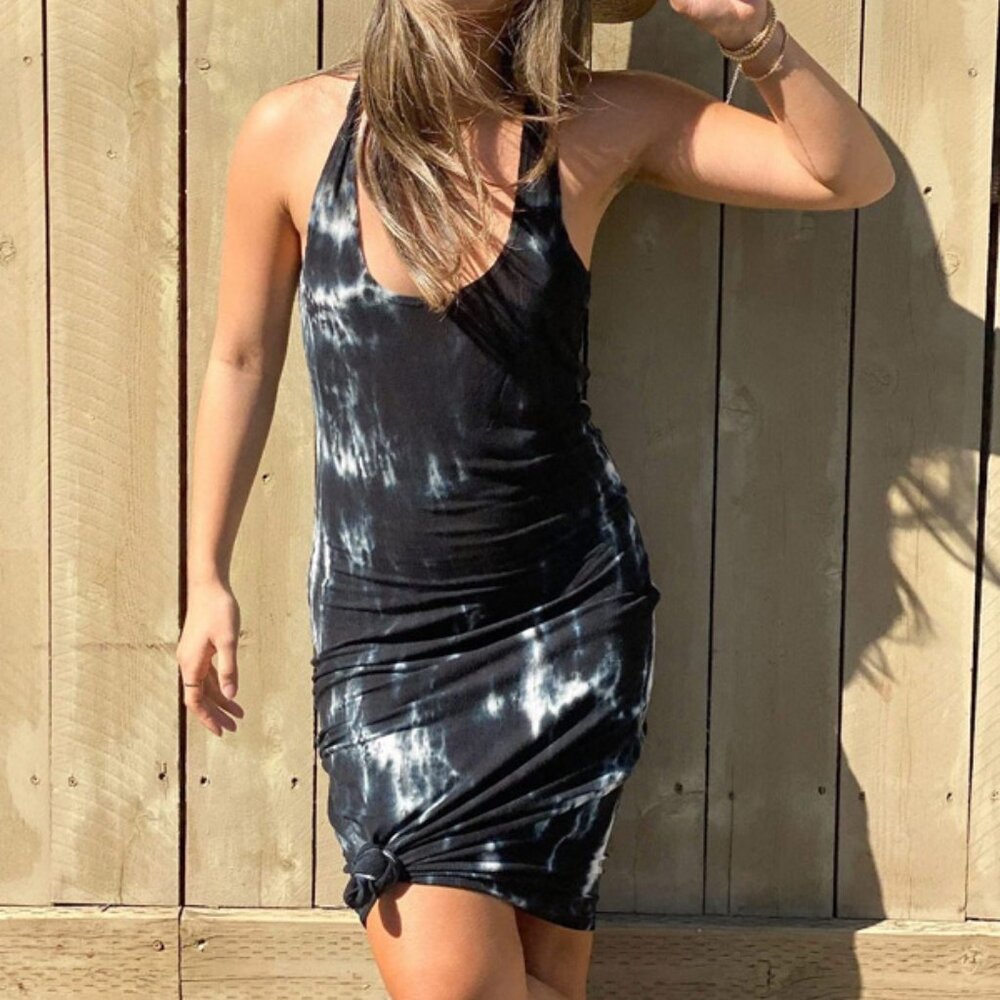 LOVESTITCH Solar Tye Dye Ribbed Tank Dress